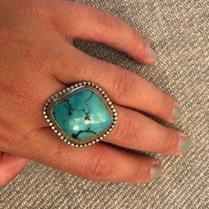 Vintage Southwestern Sterling + Turquoise Ring